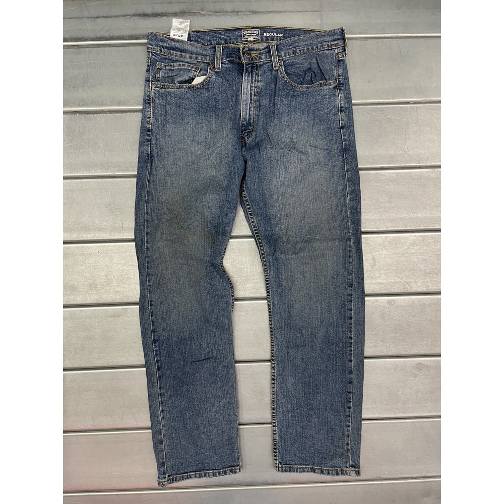 Signature Levis Strauss Gold Regular Fit Jeans Mens 34x30 Blue Medium Wash Denim